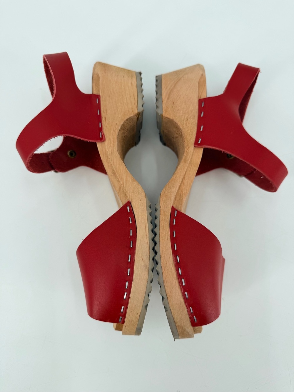 MIA Red Leather Anja Swedish Clogs 38 - Picture 4 of 7